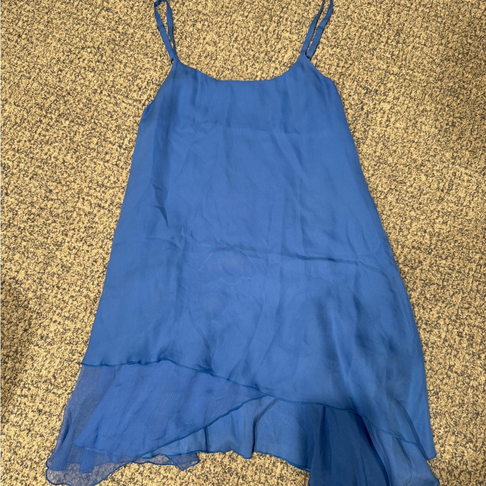 Alice + Olivia Blue Asymmetrical Dress